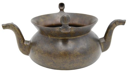 BRONZE FIGURAL POTBronze Figural