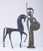 BRONZE FIGURAL STATUES, TWO (2