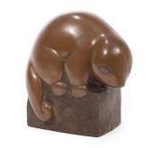 BRONZE FIGURE OF A BABY POSSUM