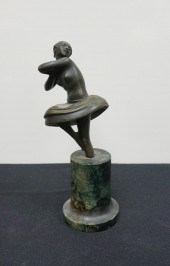 BRONZE FIGURE OF A BALLERINA,