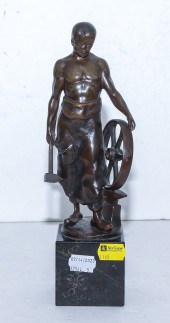 BRONZE FIGURE OF A BLACKSMITH
