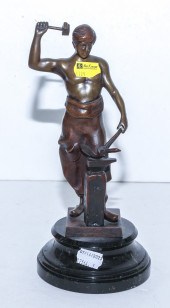 BRONZE FIGURE OF A BLACKSMITH