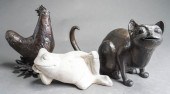 BRONZE FIGURE OF A CAT, PATINA