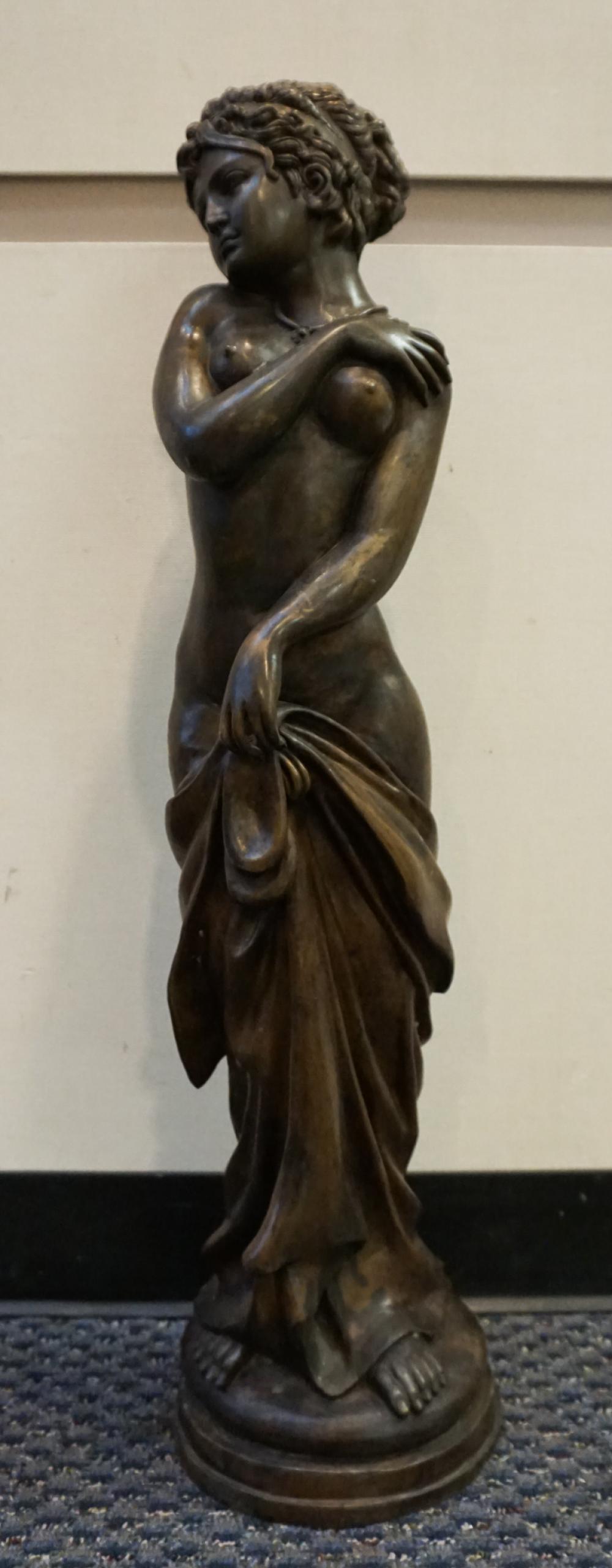 BRONZE FIGURE OF A CLASSICAL WOMAN,