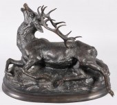 BRONZE FIGURE OF A FALLEN STAG