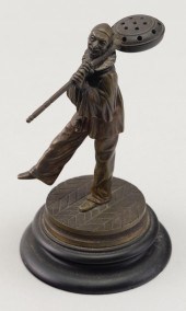 BRONZE FIGURE OF A HARLEQUIN H