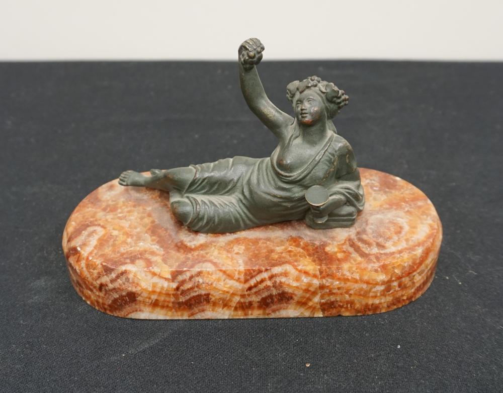 BRONZE FIGURE OF A MAENAD MOUNTED