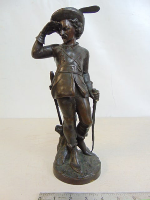 BRONZE FIGURE OF A MAN, UNSIGNED,