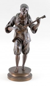 BRONZE FIGURE OF A MINSTREL 20
