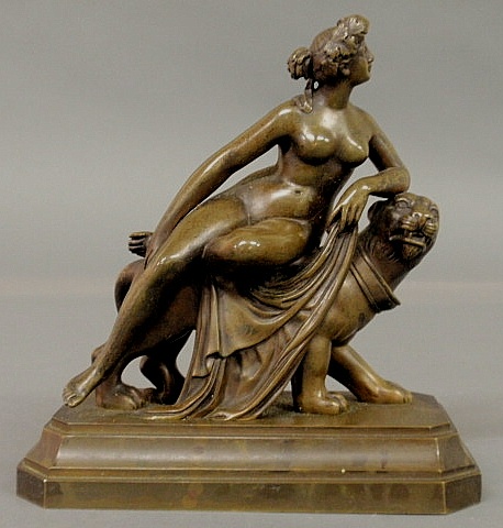 Bronze figure of a nude woman