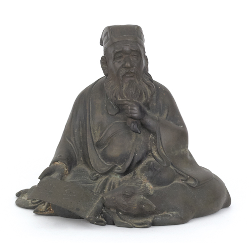 Bronze figure of a scholar 7 1/2"