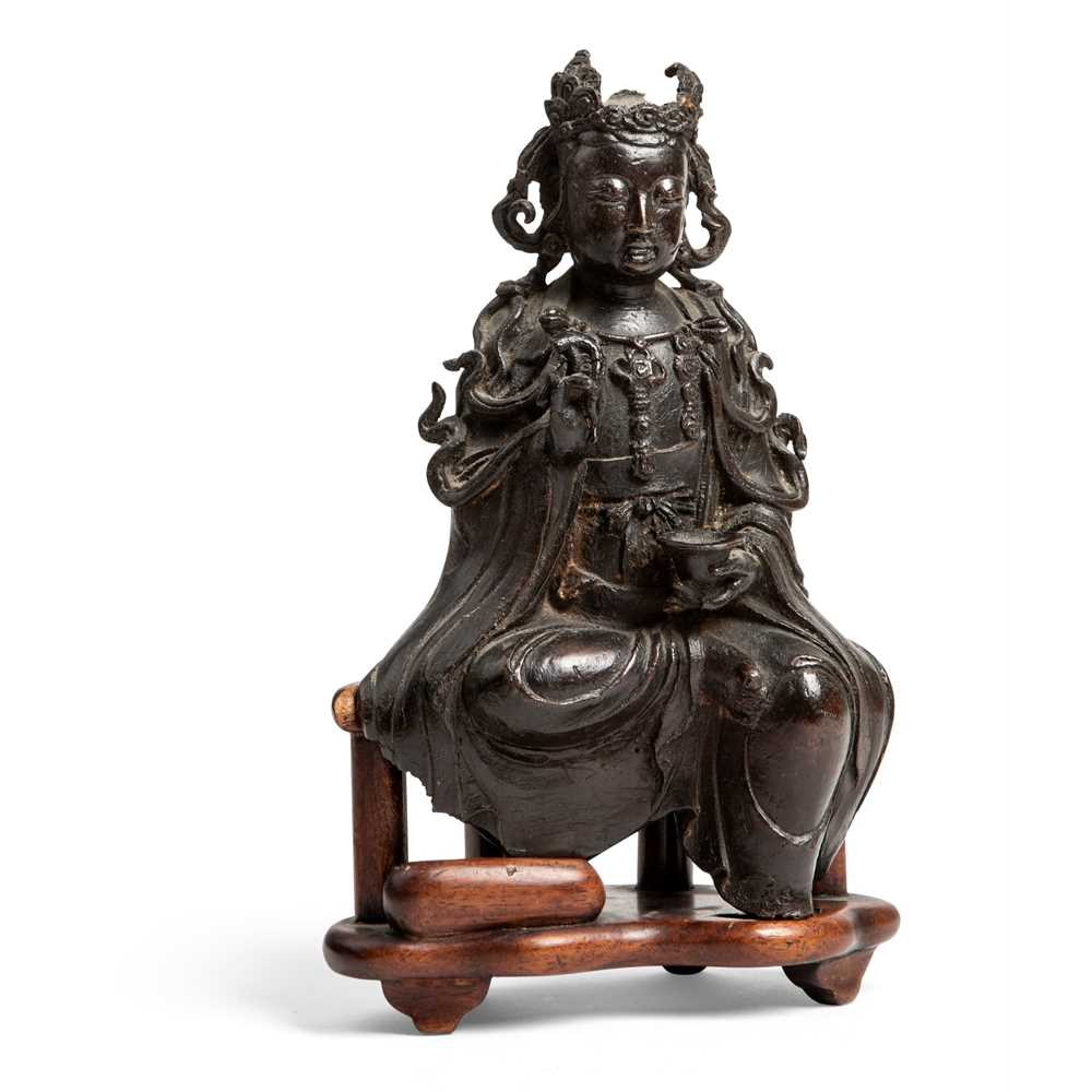 BRONZE FIGURE OF A SEATED