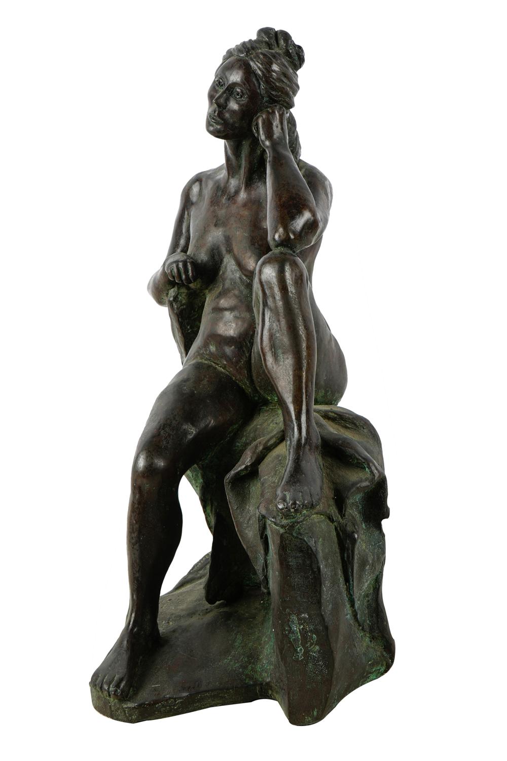 BRONZE FIGURE OF A SEATED
