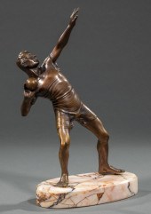 BRONZE FIGURE OF A SHOT PUT TH