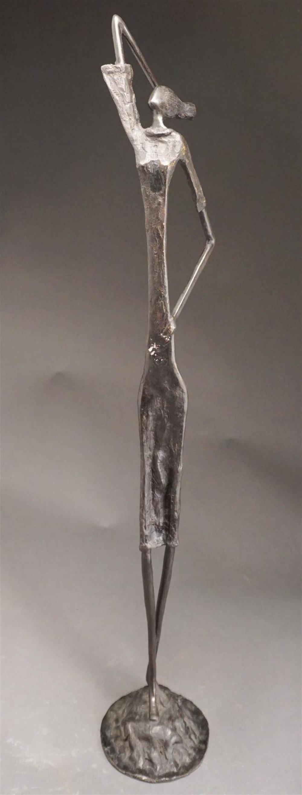 BRONZE FIGURE OF A STANDING FEMALE,