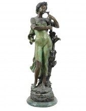 BRONZE FIGURE OF A WOMANinscri