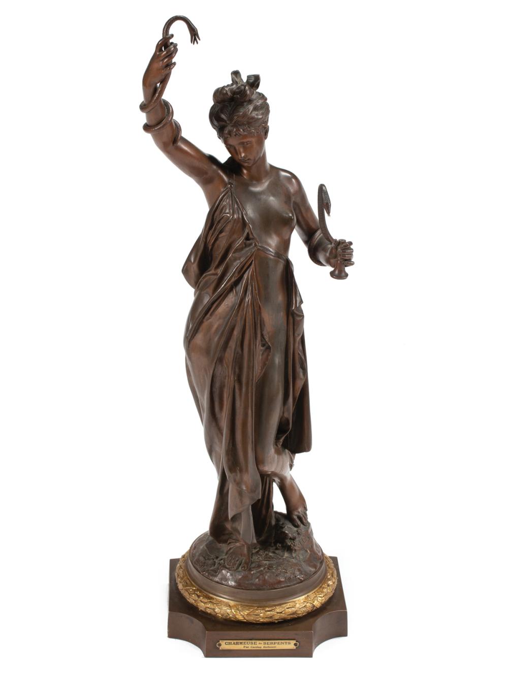 BRONZE FIGURE OF "CHARMEUSE DE
