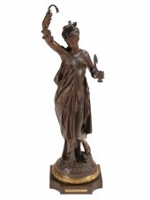 BRONZE FIGURE OF "CHARMEUSE DE
