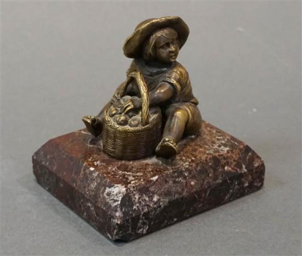 BRONZE FIGURE OF CHILD SEATED