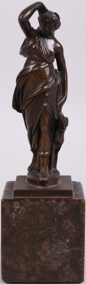 BRONZE FIGURE OF DIANA WITH HO