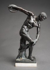 BRONZE FIGURE OF DISCUS THROWE