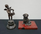 BRONZE FIGURE OF DRUMMING PUTT