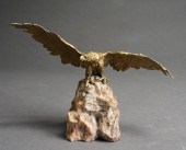 BRONZE FIGURE OF EAGLE PERCHED