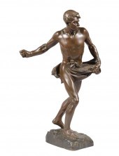 BRONZE FIGURE OF "FAC ET SPERA