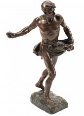 BRONZE FIGURE OF "FAC ET SPERA