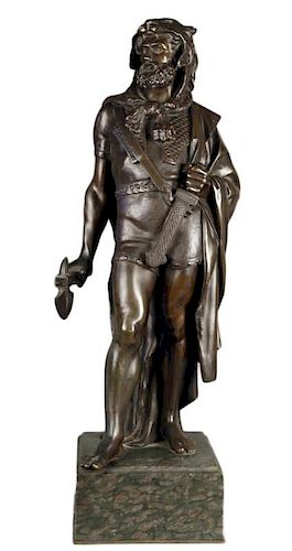 BRONZE FIGURE OF HERCULES, 19TH