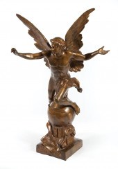 BRONZE FIGURE OF "L'AVIATION"B