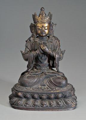 Bronze figure of Maitreya, finely