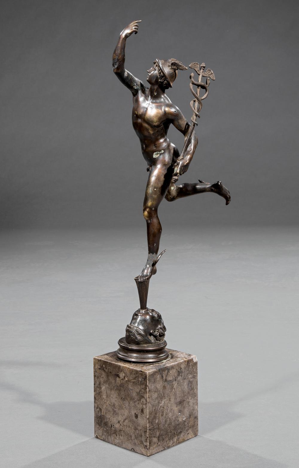 BRONZE FIGURE OF MERCURY AFTER