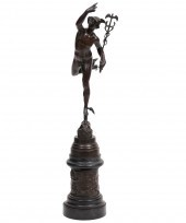 BRONZE FIGURE OF MERCURY ON CI
