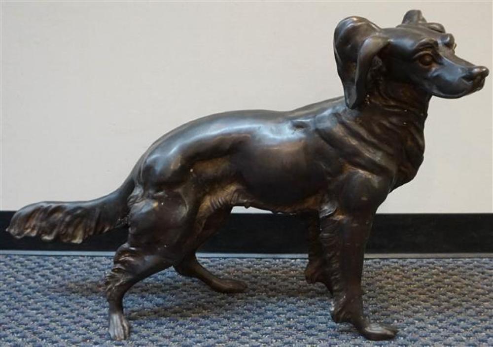 BRONZE FIGURE OF SETTER, H: 24