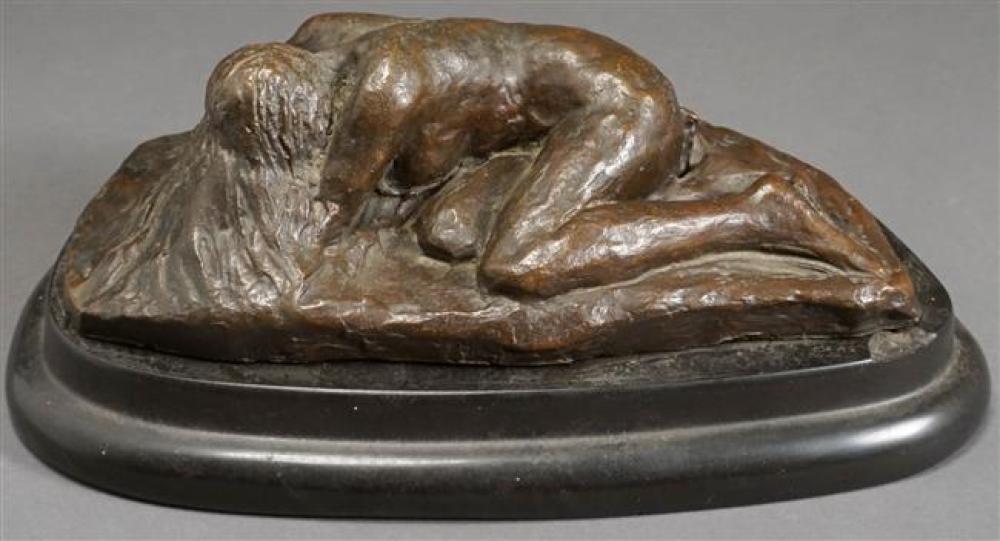 BRONZE FIGURE OF SLEEPING WOMAN