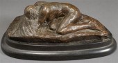 BRONZE FIGURE OF SLEEPING WOMA