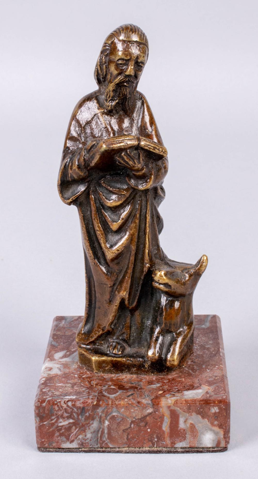 BRONZE FIGURE OF ST. LUKE, GERMAN