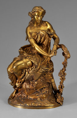 Bronze figure, Venus, leaning on