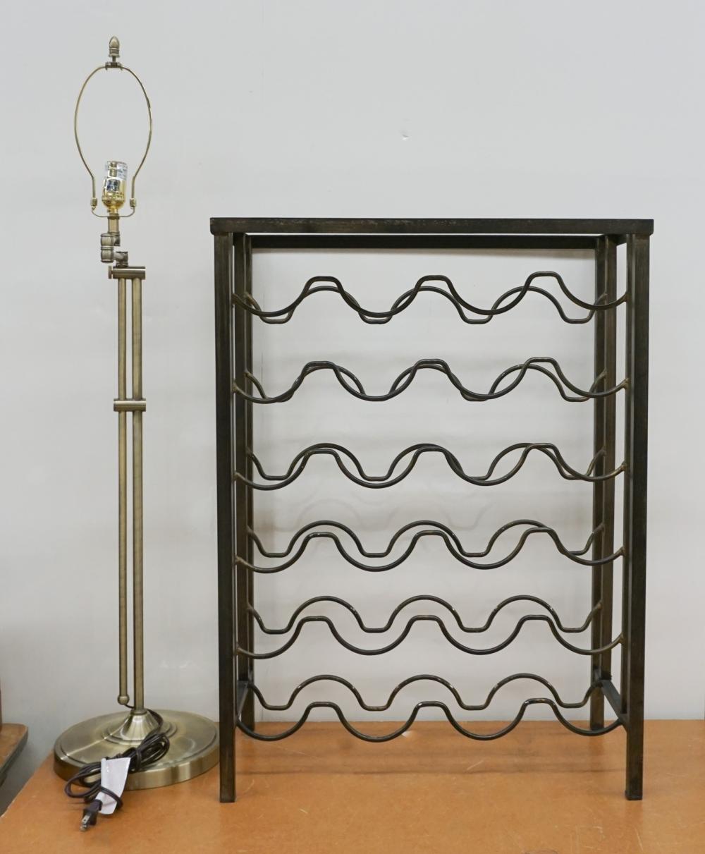 BRONZE FINISH FLOOR LAMP AND A