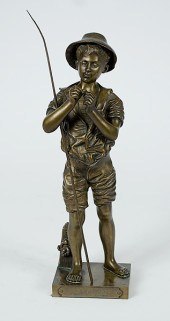 Bronze Fisher Boy by Adolphe J