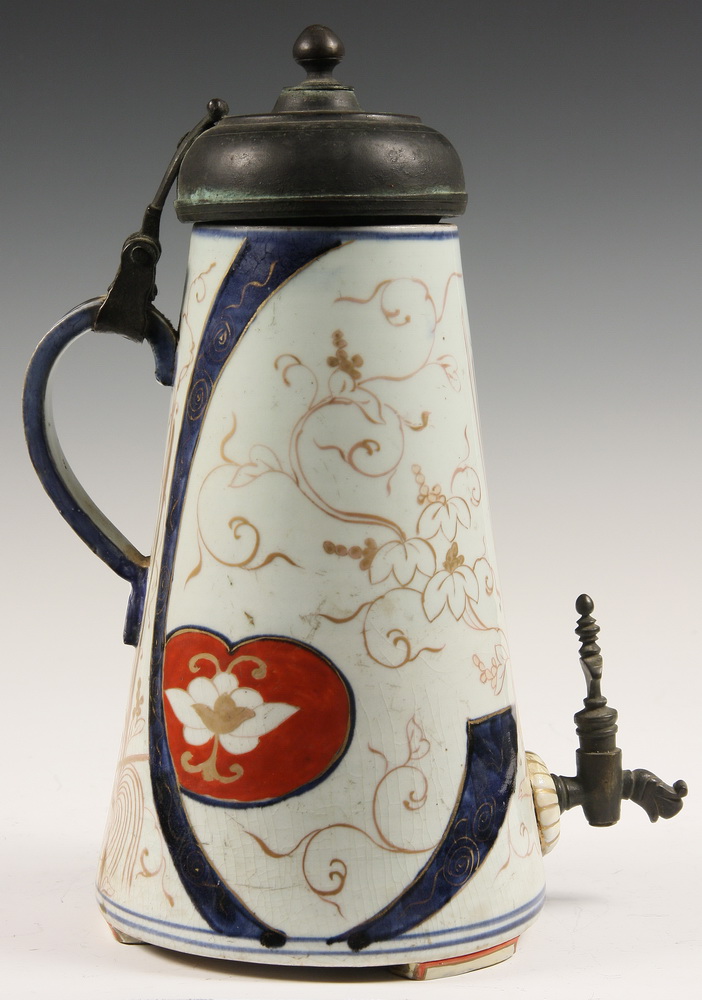 BRONZE FITTED IMARI COFFEE POT -