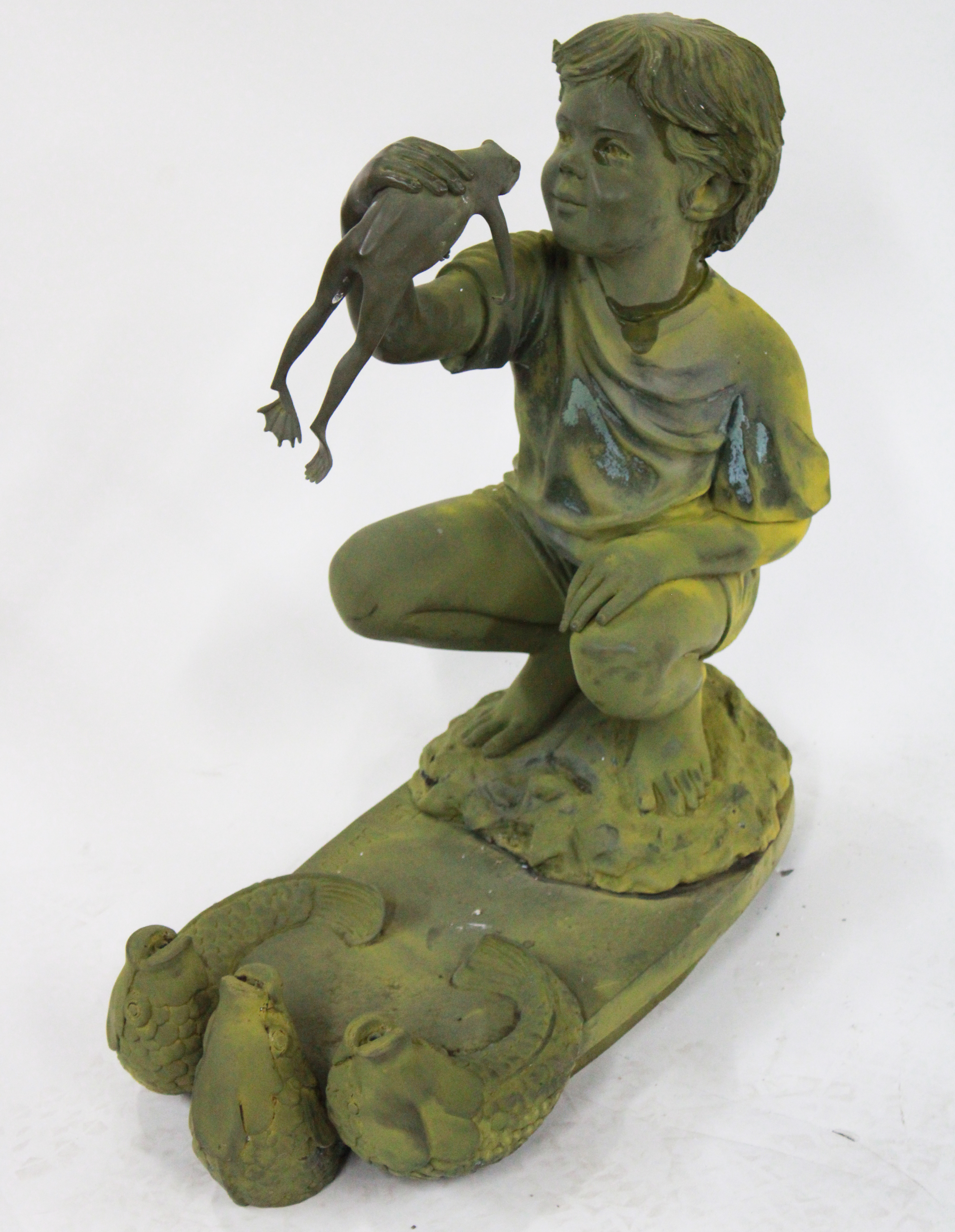 BRONZE FOUNTAIN OF YOUNG BOY BRONZE