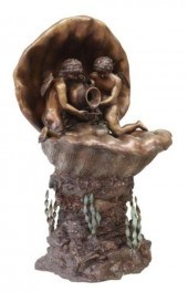 BRONZE FOUNTAIN WINGED FIGURES