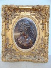 BRONZE FRAMED PLAQUE, PROFILE