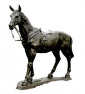 Bronze garden figure of standi