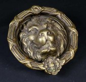 BRONZE GILDED LION HEAD DOOR K