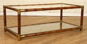 BRONZE GLASS COFFEE TABLE MANN