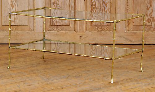 BRONZE GLASS FAUX BAMBOO COFFEE