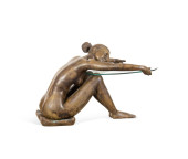 BRONZE & GLASS FEMALE NUDE TAB